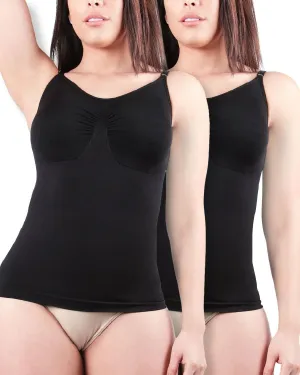 2-Pack Shaping & Smoothing Scoop Neck Cami Extra Large / Nude/Black