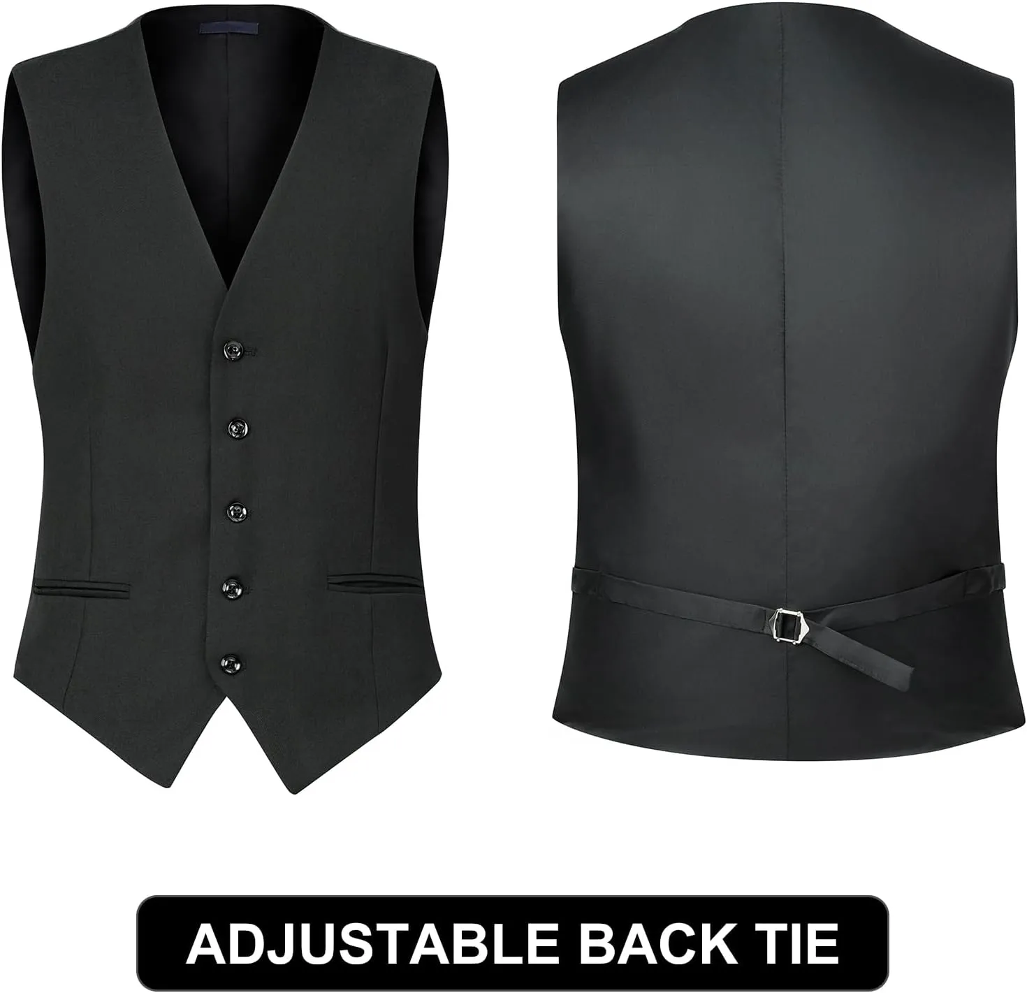3 Pieces Mens Suit Slim Fit Suits, Two Button Notch Lapel Jacket Vest Pants with Tie for Party/Business