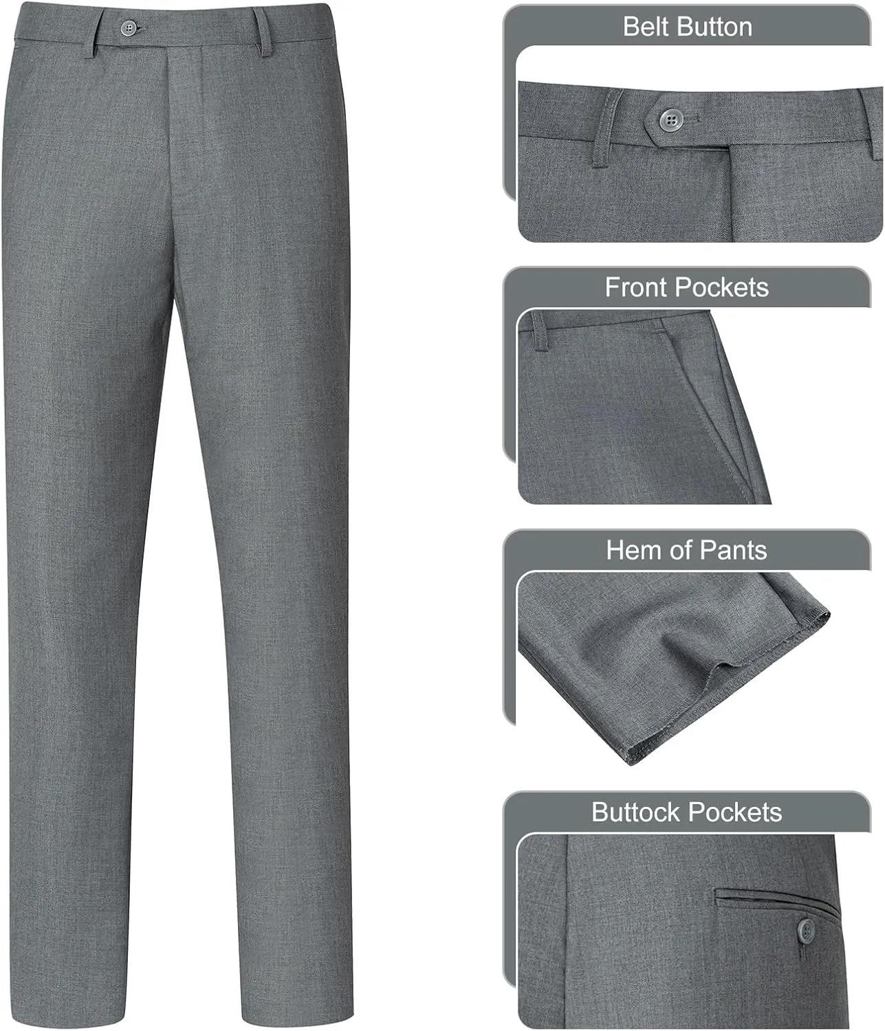 3 Pieces Mens Suit Slim Fit Suits, Two Button Notch Lapel Jacket Vest Pants with Tie for Party/Business