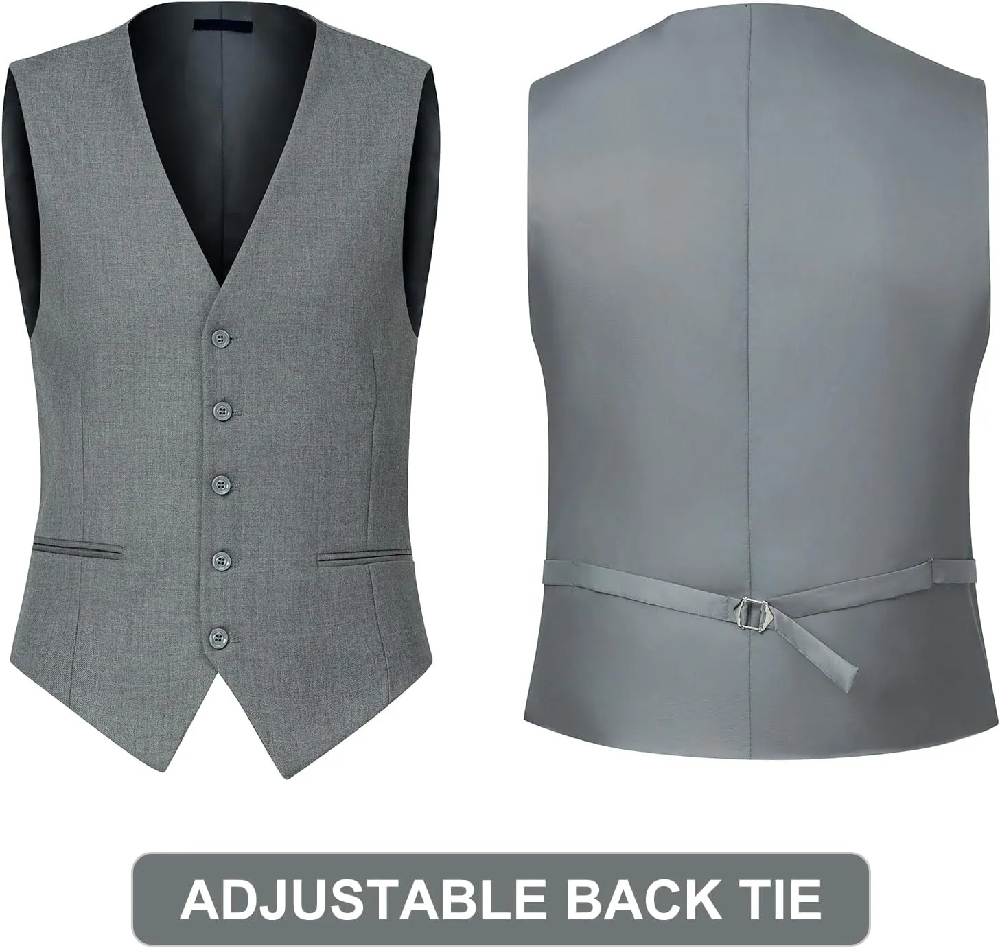 3 Pieces Mens Suit Slim Fit Suits, Two Button Notch Lapel Jacket Vest Pants with Tie for Party/Business