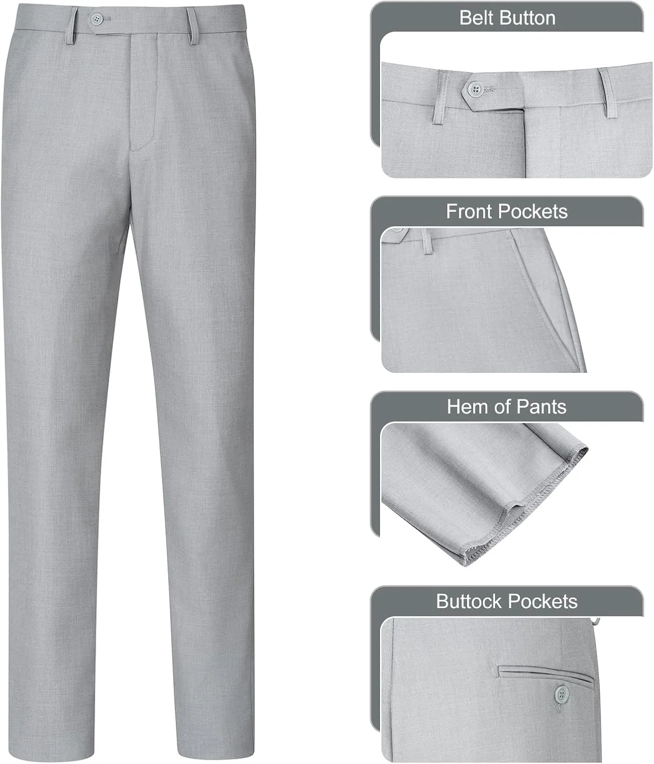 3 Pieces Mens Suit Slim Fit Suits, Two Button Notch Lapel Jacket Vest Pants with Tie for Party/Business