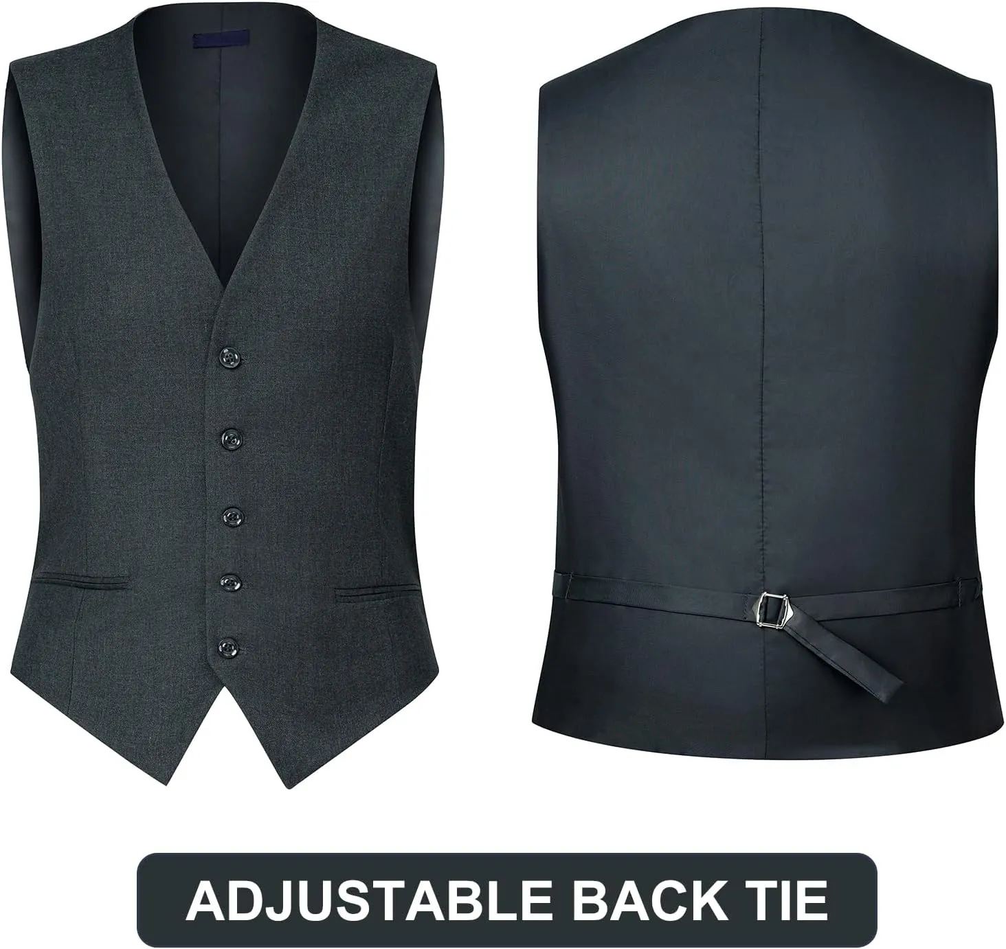 3 Pieces Mens Suit Slim Fit Suits, Two Button Notch Lapel Jacket Vest Pants with Tie for Party/Business