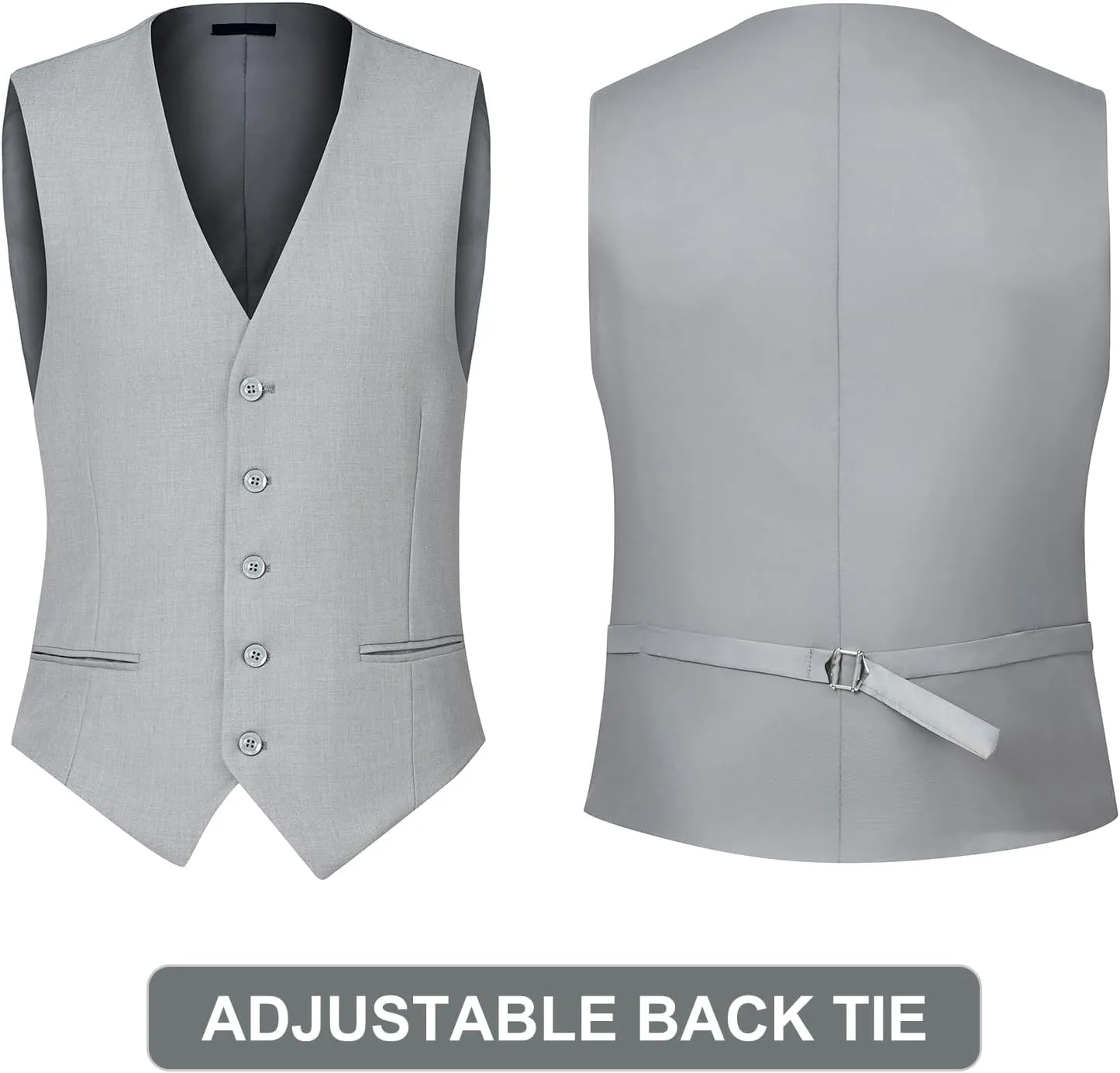 3 Pieces Mens Suit Slim Fit Suits, Two Button Notch Lapel Jacket Vest Pants with Tie for Party/Business