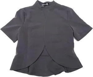 Allegra K Casual Business Cropped Blazer for Women's Short Sleeve Collarless Open Front Cardigan Work Jacket Shrug