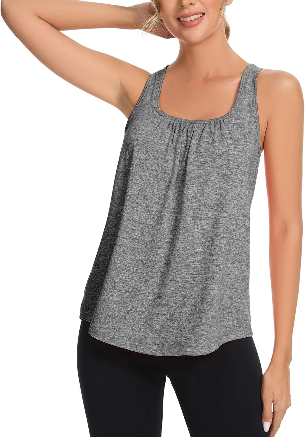 ANYFITTING Built in Bra Tank Tops for Women Workout Loose Fit Yoga Camisoles