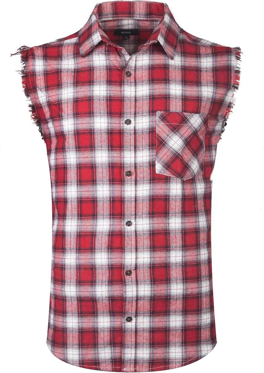 AVANZADA Men's Button Down Sleeveless Plaid Shirt Casual Flannel Plus Size Vest Western Shirts