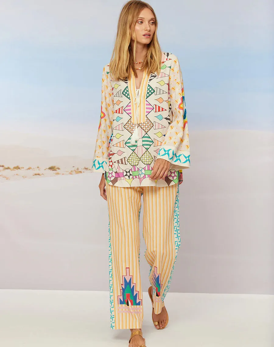 Avery Straight Leg Pow Wow Printed Trousers 123L15882