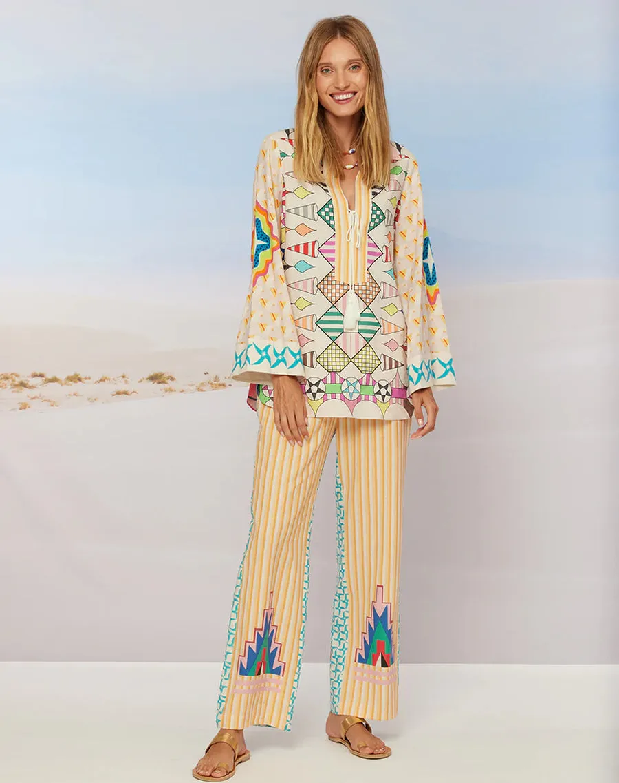 Avery Straight Leg Pow Wow Printed Trousers 123L15882
