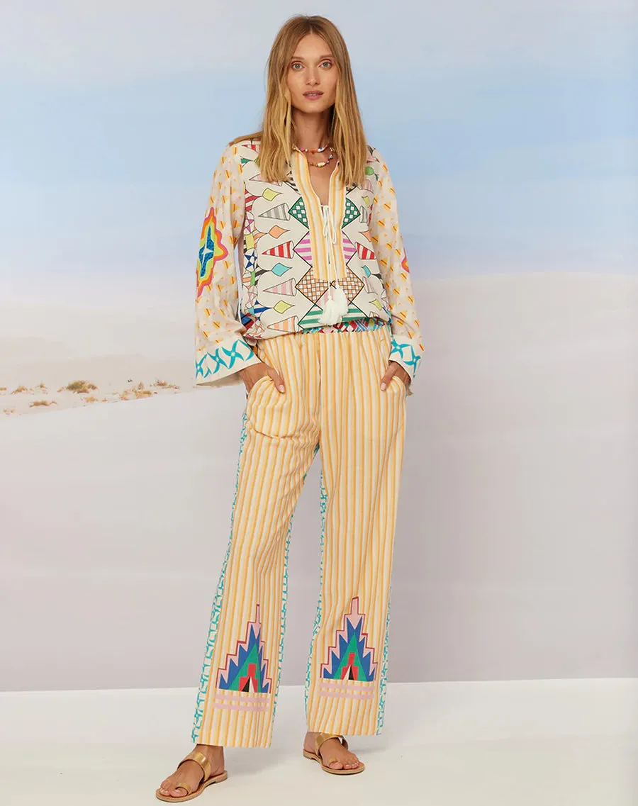 Avery Straight Leg Pow Wow Printed Trousers 123L15882
