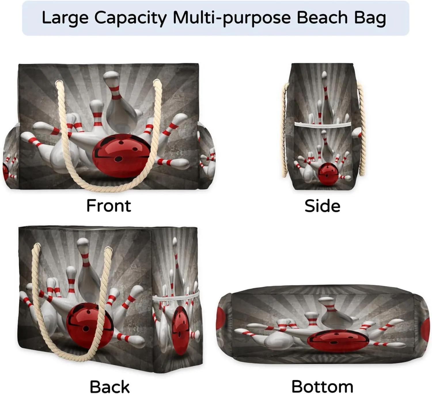 Beach Bags for Women Large Beach Tote Bag, Waterproof Sandproof Swim Pool Bag with Zipper