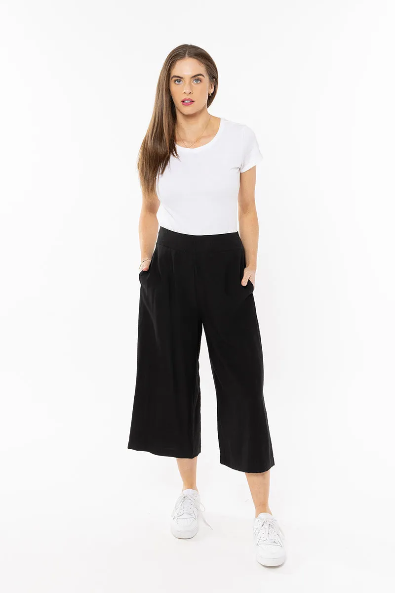 Billie the Label - Essential Wide Leg Crop Pant - Black