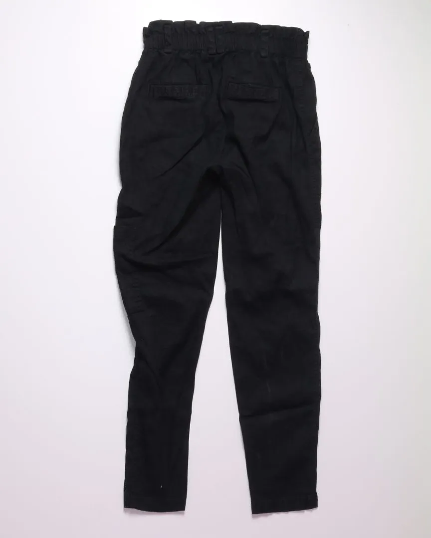 Black Elevenses Paperbag Pants, XS