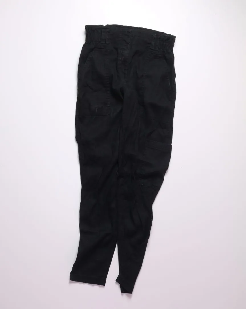 Black Elevenses Paperbag Pants, XS