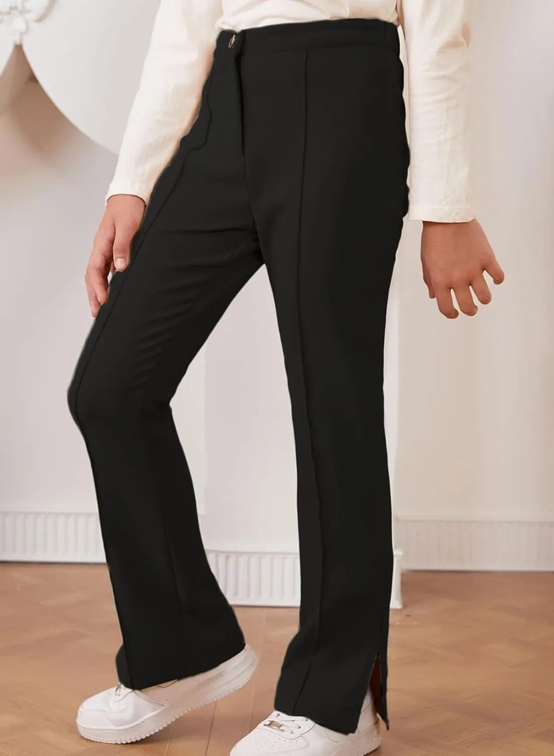 blibean Teen Girls Bell Bottom Pants Dressy Uniform Pants Size 6-15 Years