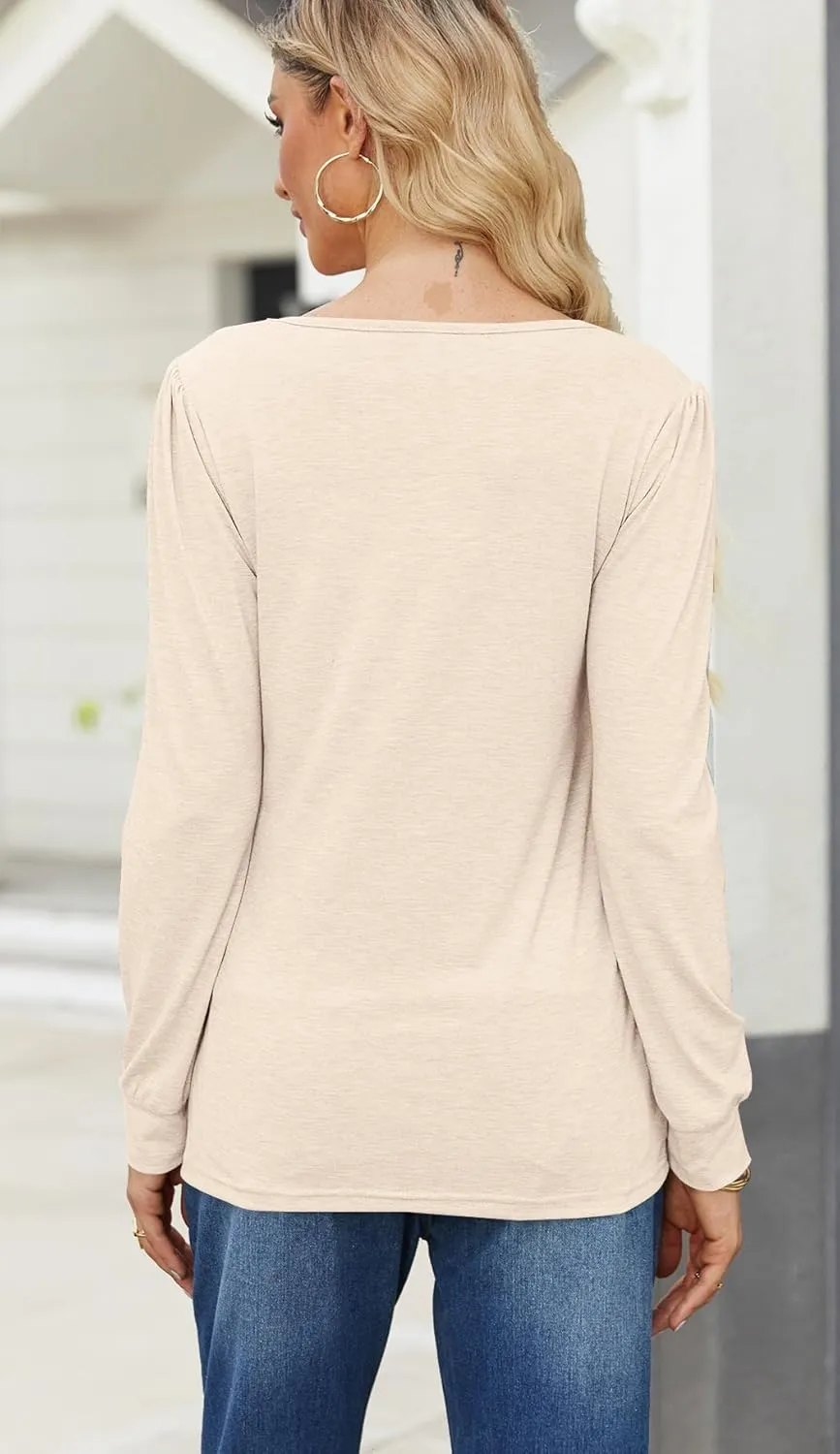 Bluetime Long Sleeve Shirts for Women 2024 Fall Fashion Tunic Tops for Leggings Pleated Front Dressy Casual Blouses