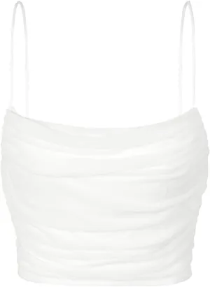 Bralette for Women Camisoles Racerback Double-Layered Crop Spaghetti Strap Ruched Mini Club Top