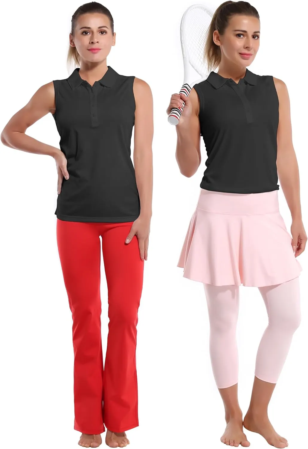 BUBBLELIME Sleeveless Polo Women's UPF 50  Sun Protection Athletic Tennis Golf Shirts Quick Dry Outdoor Sports