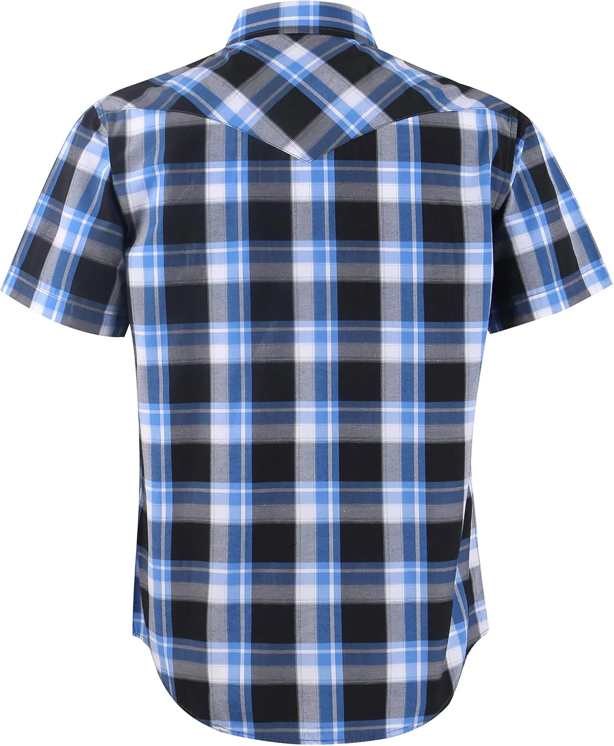 COEVALS CLUB Men's Western Cowboy Short Sleeve Pearl Snap Casual Plaid Work Shirts