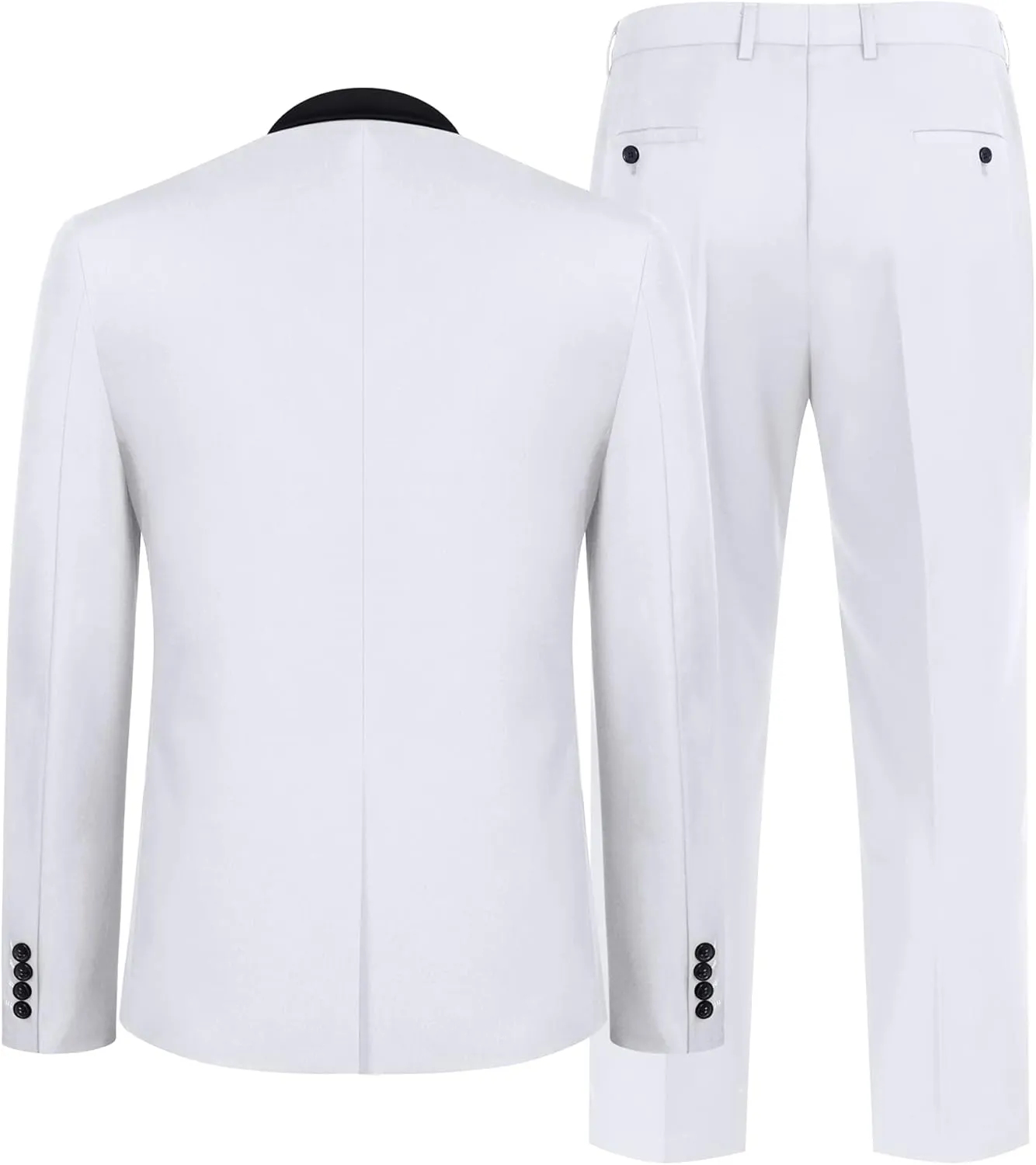 COOFANDY Men's Wedding Suits 2 Piece Tuxedo Jacket One Button Peak Lapel Suit Jacket Dress Pants for Dinner,Prom,Party