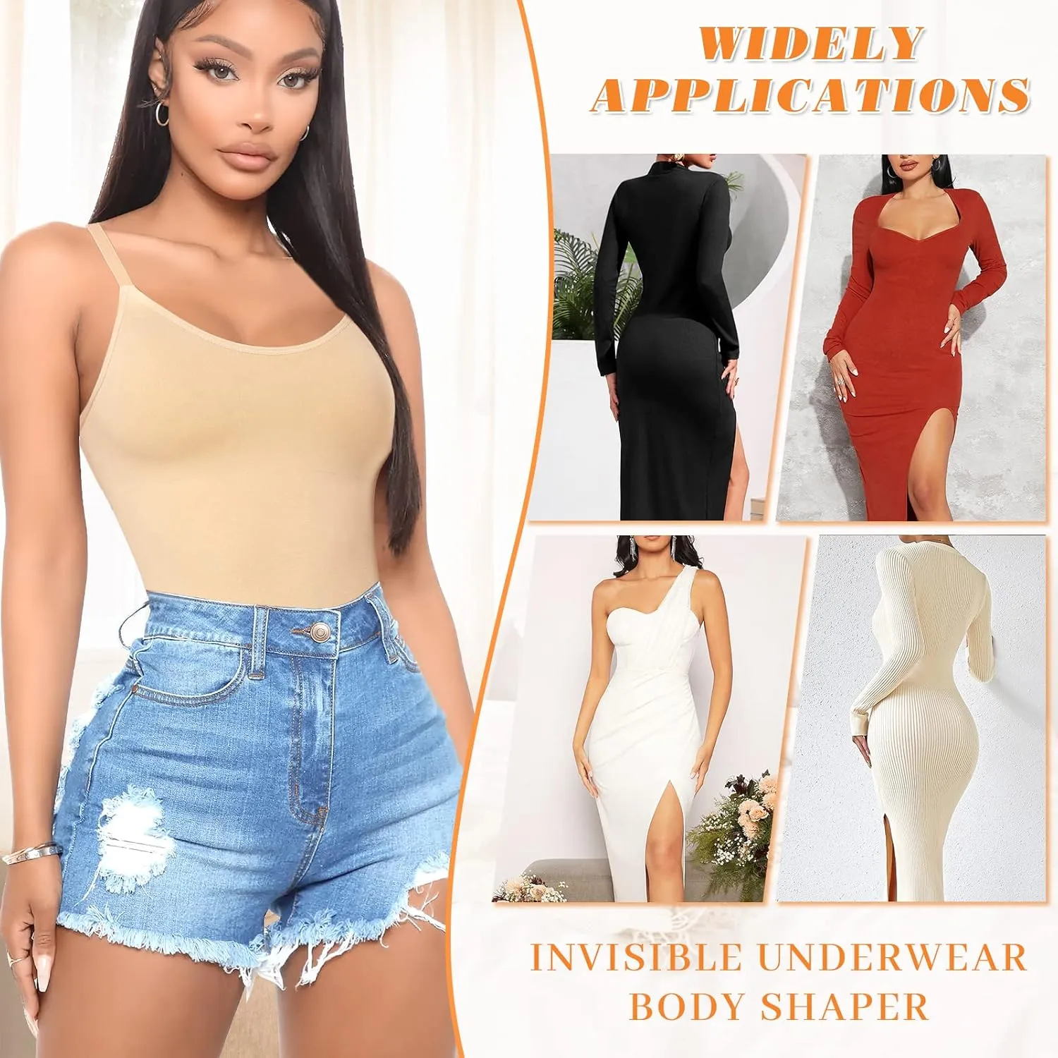 DERCA Women's Shapewear Cami Tummy Control Compression Tank Tops Adjustable Straps Body Shaper Camisoles