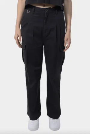 DICKIES WOMENS HOLLAND PLEATED CARGO PANT - BLACK