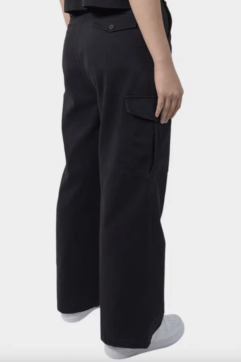 DICKIES WOMENS HOLLAND PLEATED CARGO PANT - BLACK