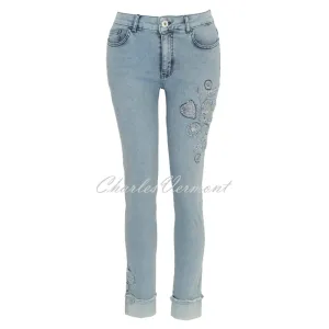Dolcezza 'Spring Flowers' Jean With Embroidery Detail - Style 24302