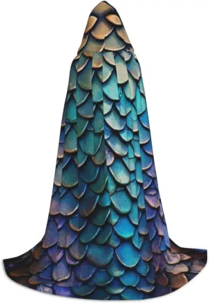 Dragon Scales Halloween Cape For Teenagers, Hooded Cloak Long Cape Costume Cloak For Party Or Cosplay