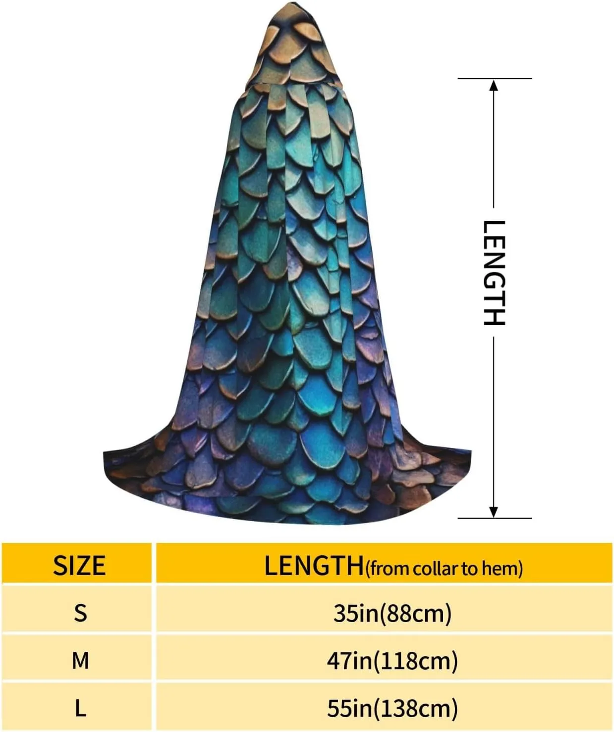 Dragon Scales Halloween Cape For Teenagers, Hooded Cloak Long Cape Costume Cloak For Party Or Cosplay
