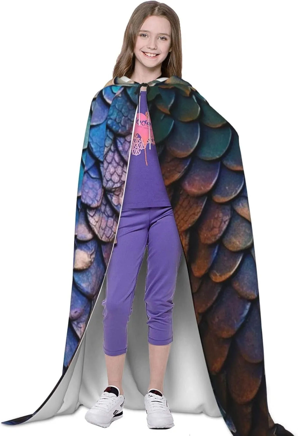 Dragon Scales Halloween Cape For Teenagers, Hooded Cloak Long Cape Costume Cloak For Party Or Cosplay