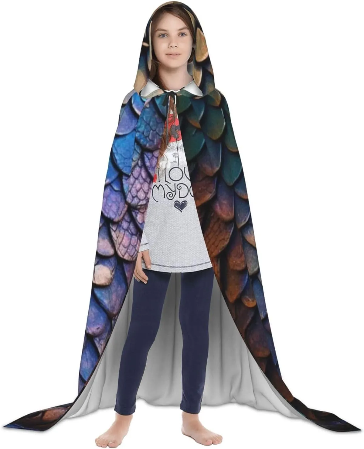 Dragon Scales Halloween Cape For Teenagers, Hooded Cloak Long Cape Costume Cloak For Party Or Cosplay