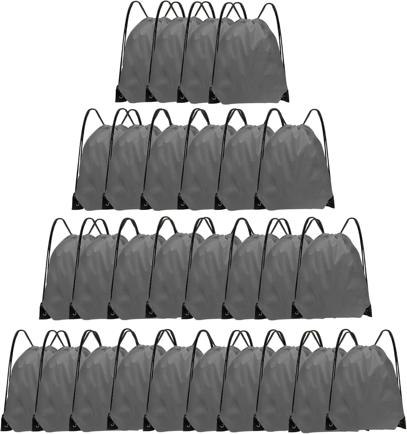 Drawstring Bags 28 PCS Drawstring Backpack Bulk String Backpack Cinch Bag Sackpack for Men Women Gym (Grey)