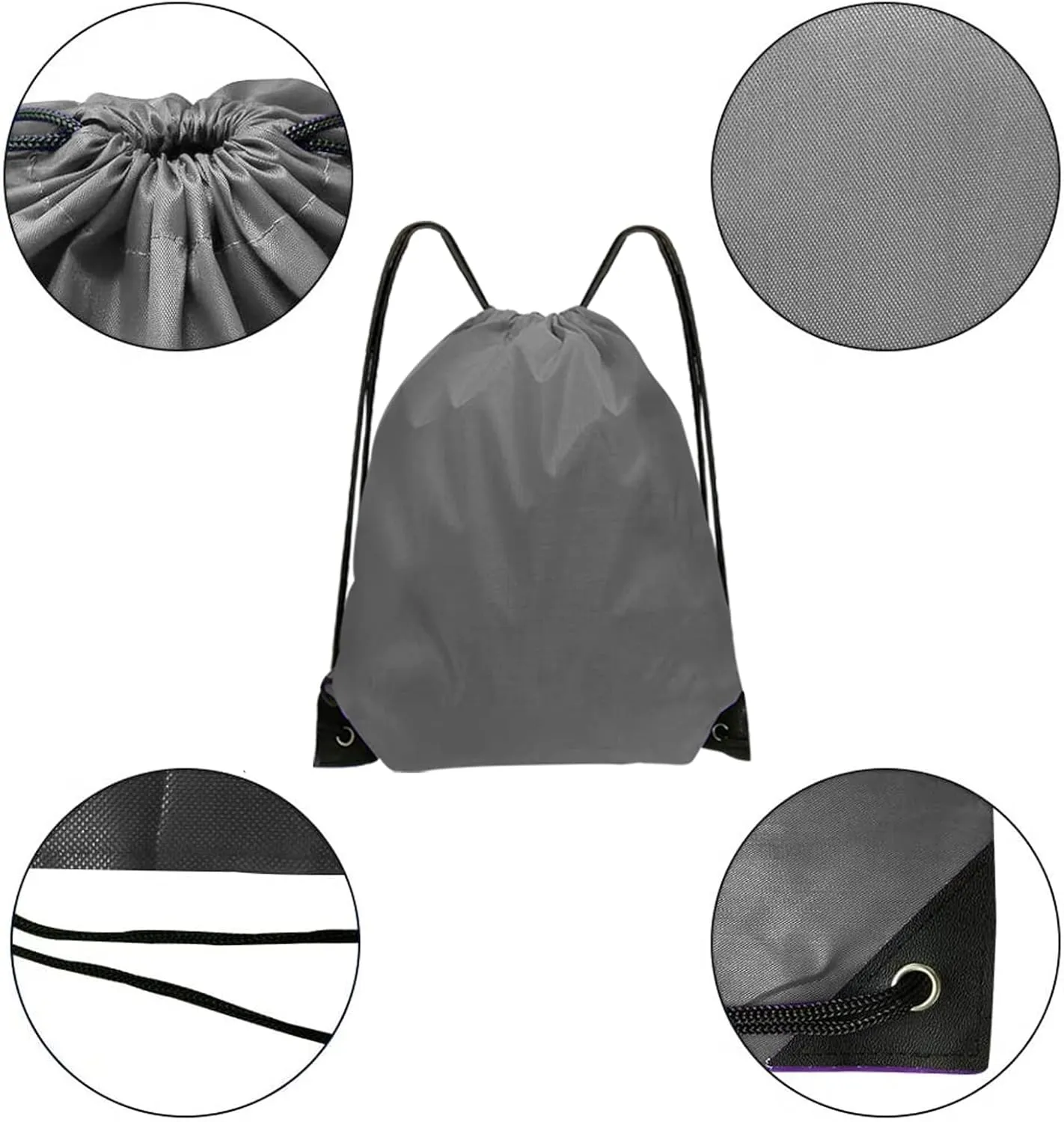 Drawstring Bags 28 PCS Drawstring Backpack Bulk String Backpack Cinch Bag Sackpack for Men Women Gym (Grey)