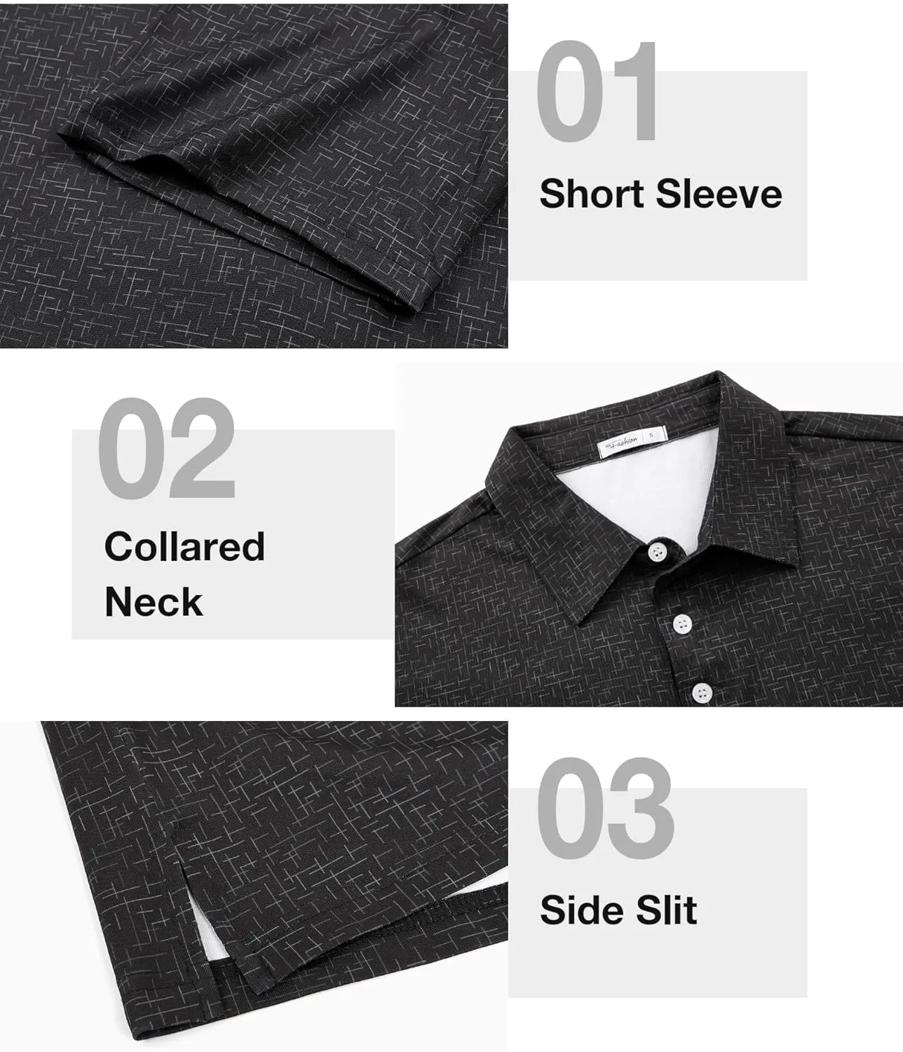 ELETOP Mens Golf Polo Shirts Moisture Wicking Quick Dry Short Sleeve Polo Casual Fashion Golf Shirt for Men