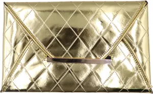 Envelope Clutch Purse for Women Oversize PU Leather Envelope Clutch Evening Handheld Purse Clutch Wallet,Black, Gold