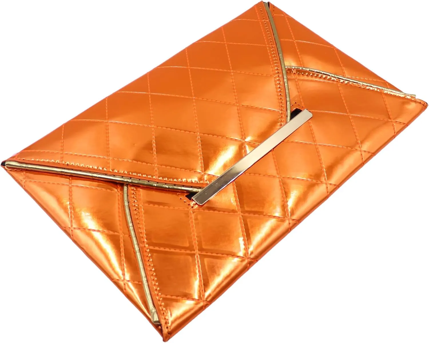 Envelope Clutch Purse for Women Oversize PU Leather Envelope Clutch Evening Handheld Purse Clutch Wallet,Black, Orange