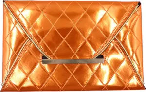 Envelope Clutch Purse for Women Oversize PU Leather Envelope Clutch Evening Handheld Purse Clutch Wallet,Black, Orange