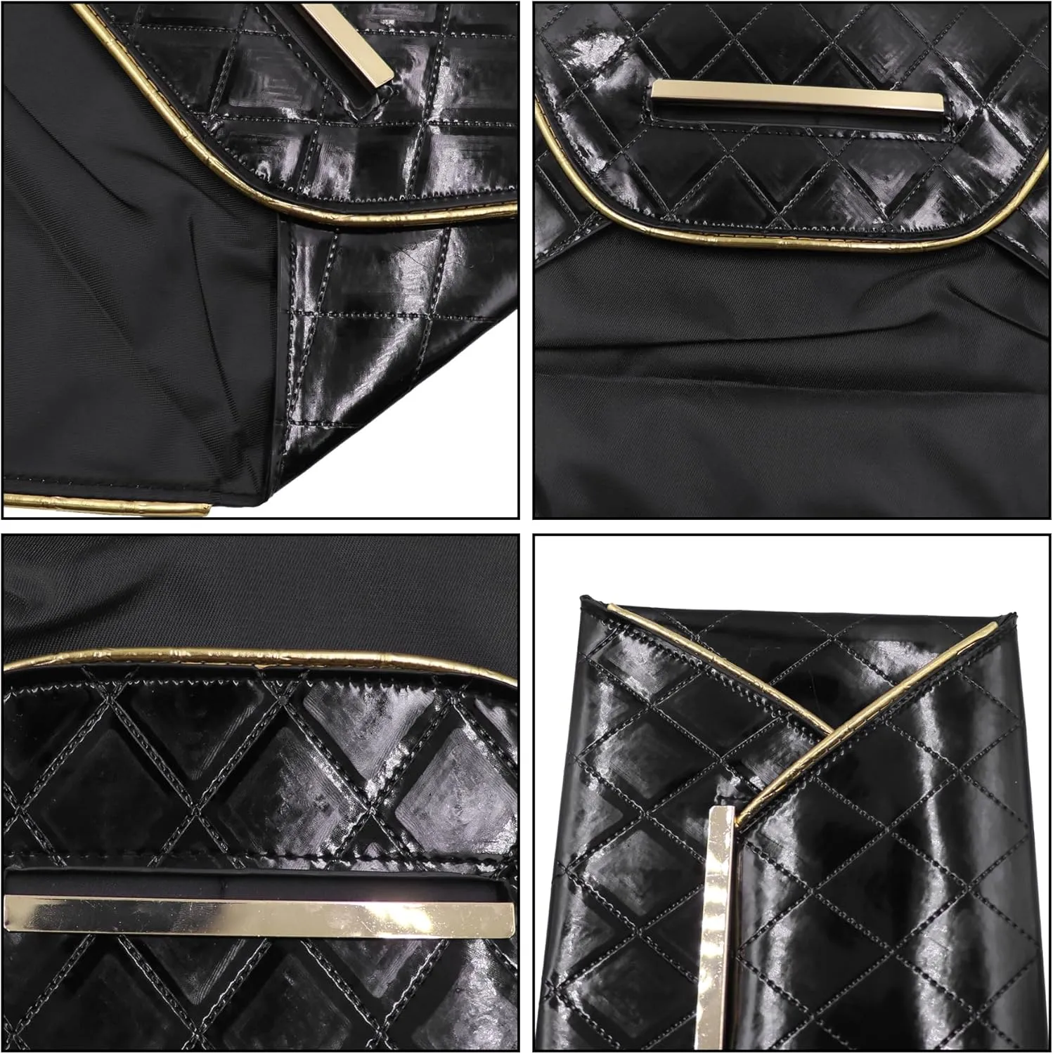 Envelope Clutch Purse for Women Oversize PU Leather Envelope Clutch Evening Handheld Purse Clutch Wallet,Black