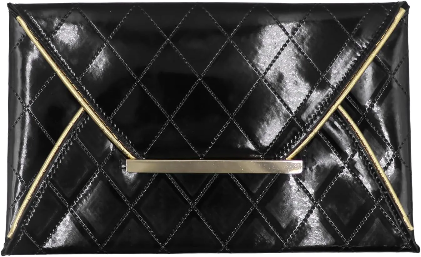 Envelope Clutch Purse for Women Oversize PU Leather Envelope Clutch Evening Handheld Purse Clutch Wallet,Black