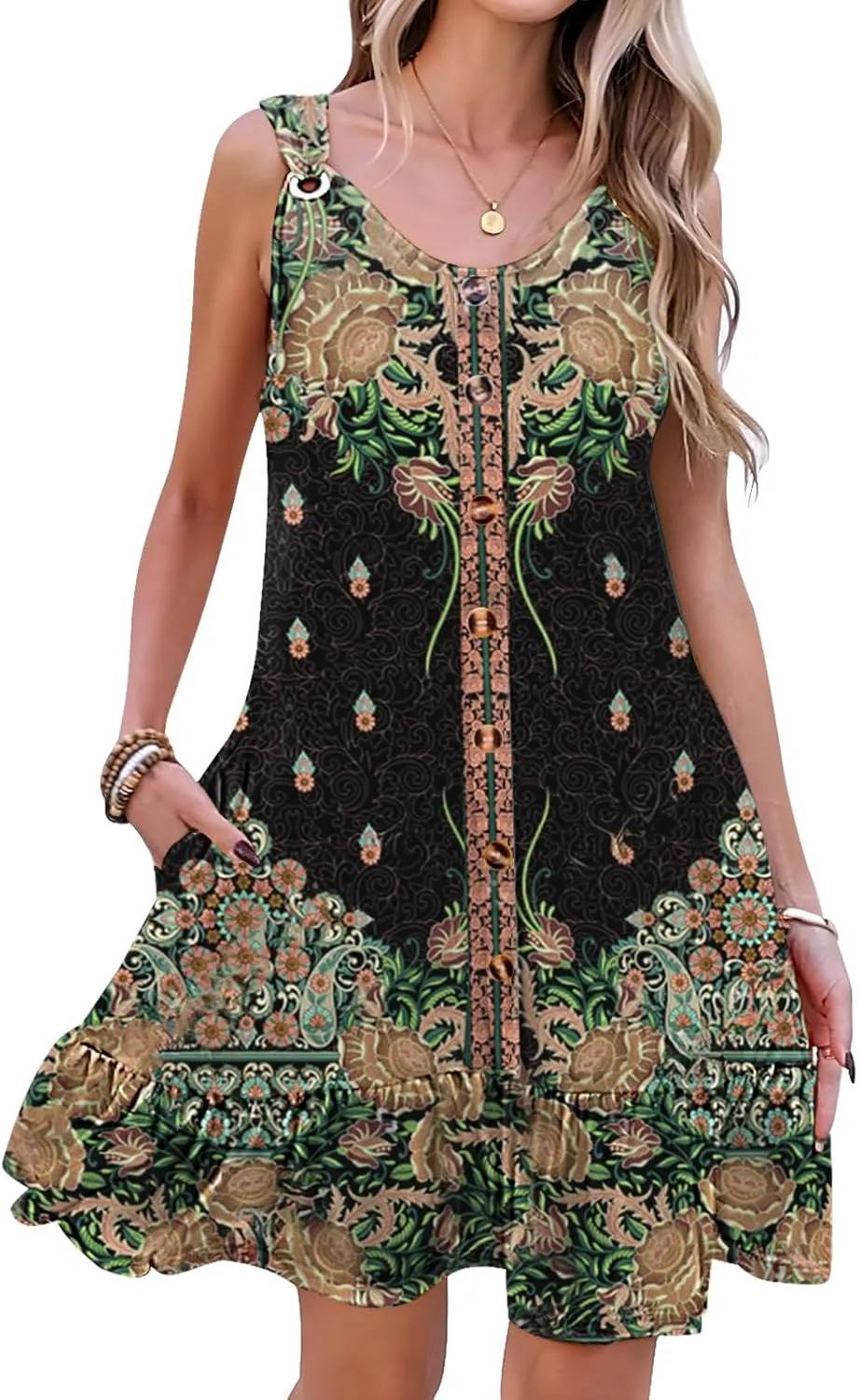 ETCYY NEW Summer Dresses for Women Tiered Swing Beach Cover Up Dress A Line Short Sundresses Knee Length