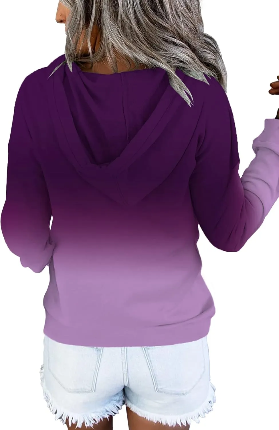 ETCYY Women's Tie Dye Hoodies Tops Long Sleeve Casual Colorblock Button Down Pullover Sweatshirt with Pocket