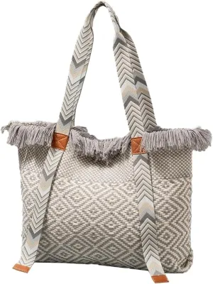 Ethnic Boho Shoulder Bag for Women Canvas Large Hobo Bag Purse Handbag for Beach Travel Work