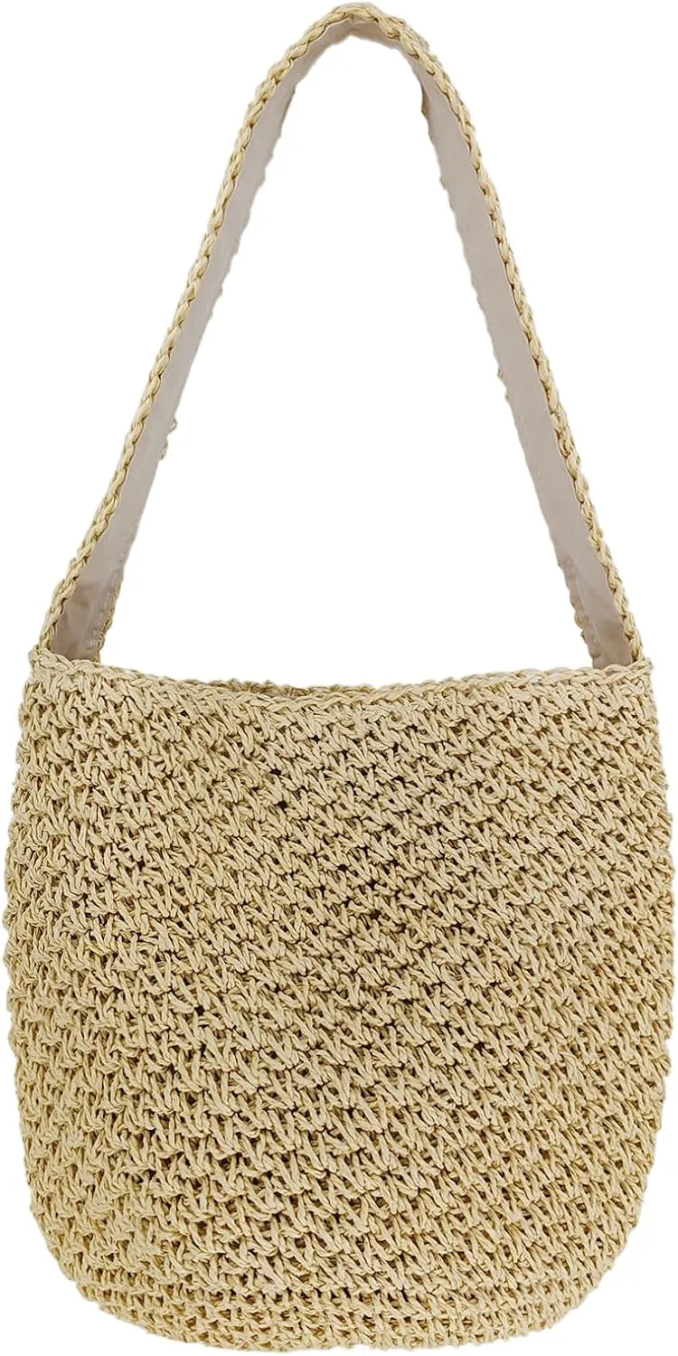 Fashionable Straw Retro French Woven Women's Bag Summer New Seaside Vacation Beach Shoulder Large Capacity Purse