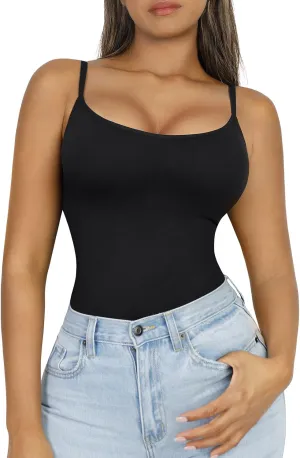 FeelinGirl Compression Cami for Women Tummy Control Camisole with Padded Bras Scoop Neck Shapewear Tank Tops