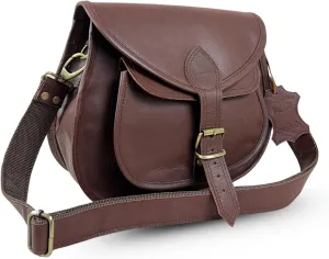 Genuine Leather Saddle Bag  Handmade Crossbody Purse with Buckle Closure & Adjustable Strap | Vintage Shoulder Bag for Women
