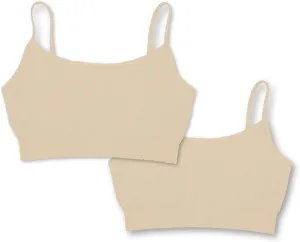 Girls Bra Camisole - Crop Cami Bras for Girls Spaghetti Straps Comfort and Function (One Size fits Girls 10-14)