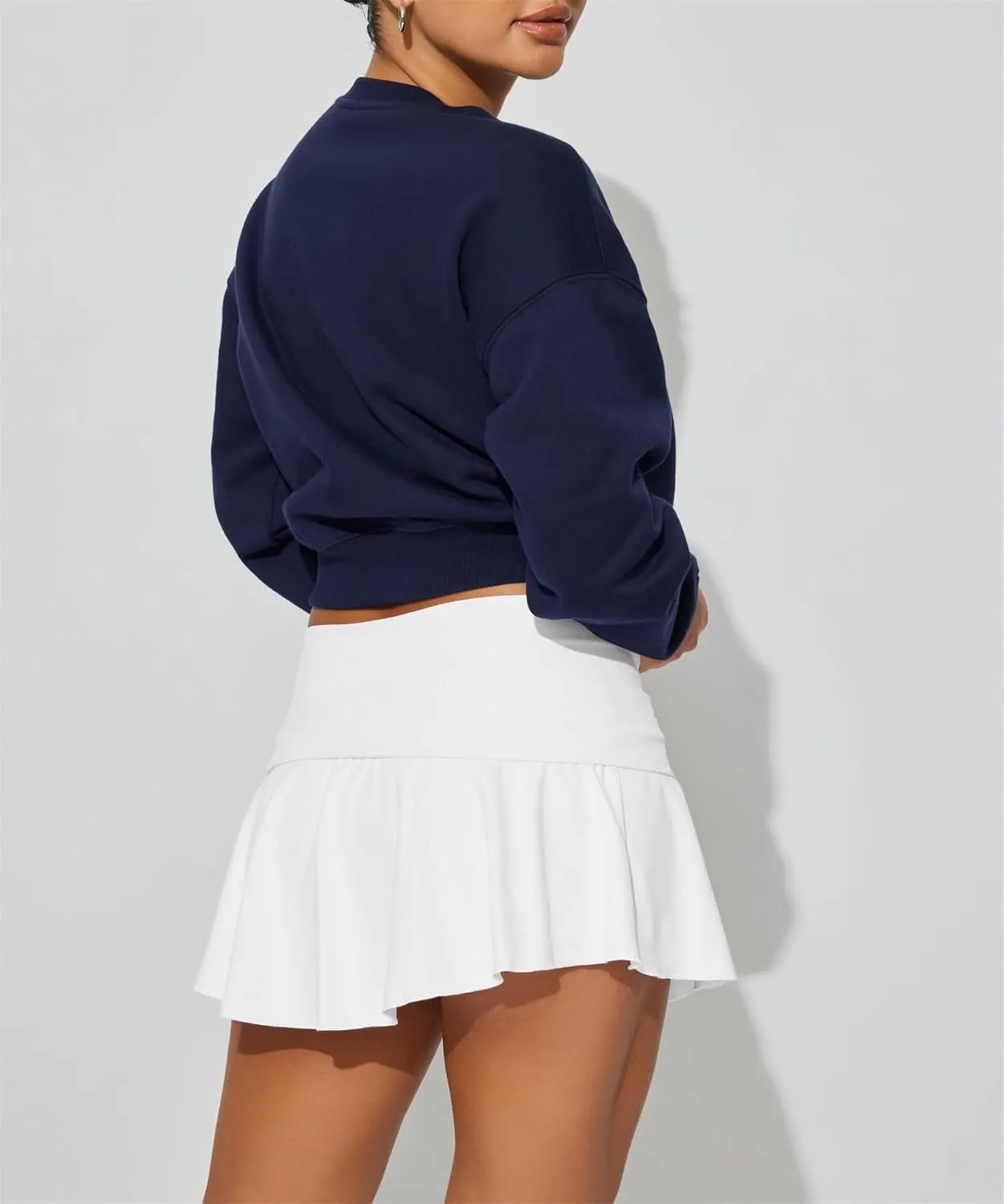 Hafailia Skorts for Women with Pockets Casual Fold Over Low Waist Pleated Tennis Athletic Mini Skirts with Shorts Underneath