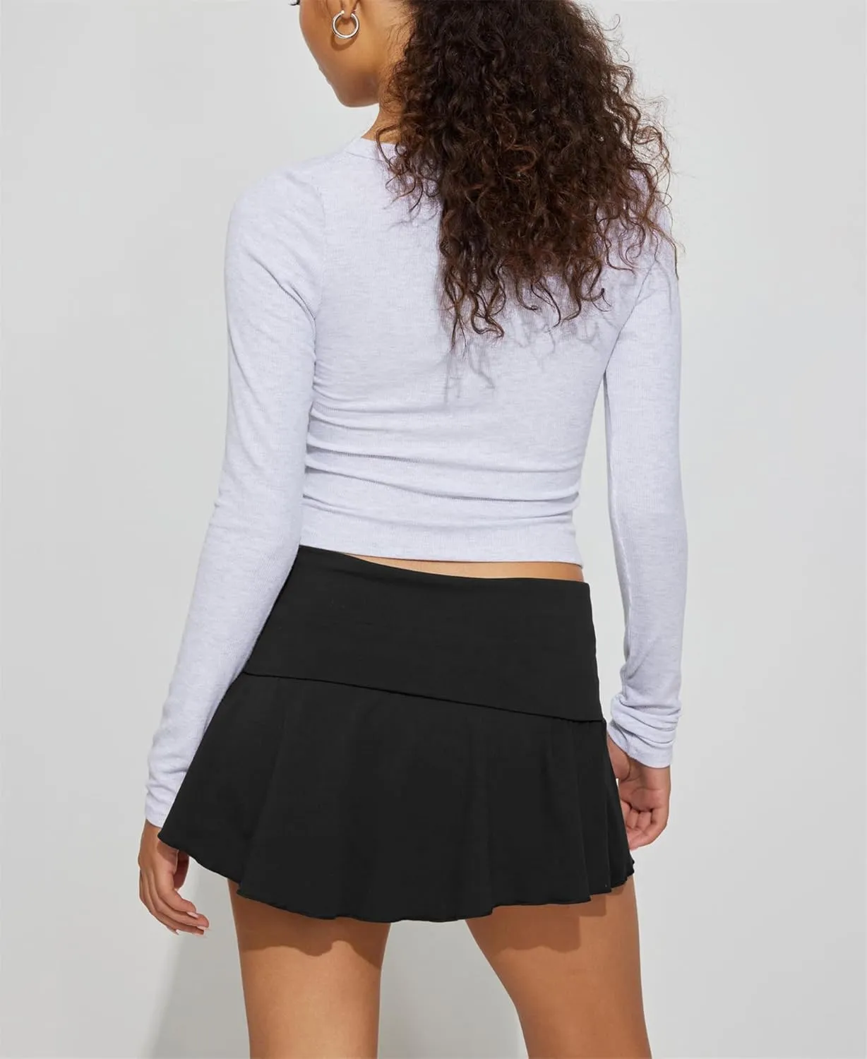 Hafailia Skorts for Women with Pockets Casual Fold Over Low Waist Pleated Tennis Athletic Mini Skirts with Shorts Underneath