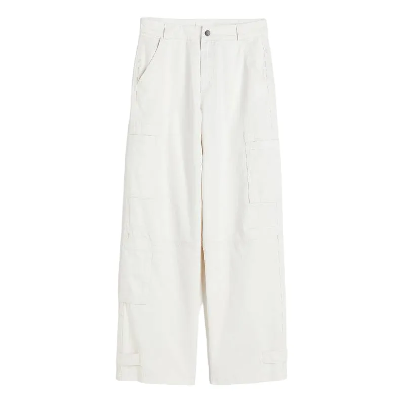 H&M straight-leg trousers, white
