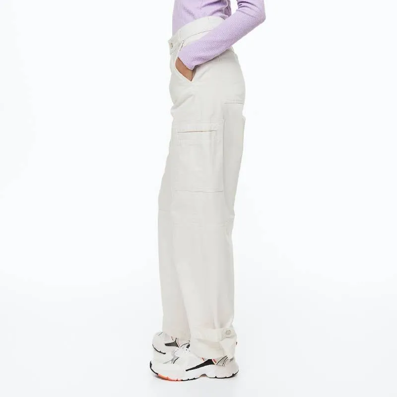 H&M straight-leg trousers, white